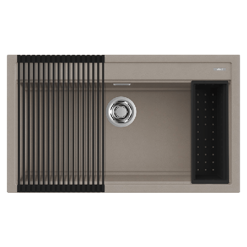 Elleci-Lavello-Incasso-1-vasca-86x51-Best-360-Bundle-Granitek-Grigio-Tortora-LGB36043K2