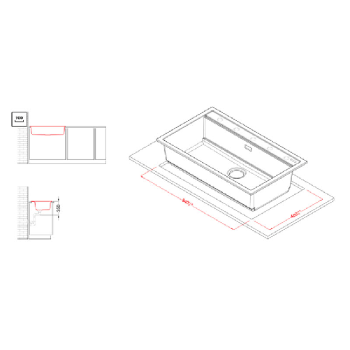 Elleci-Lavello-Incasso-1-vasca-86x51-Best-360-Bundle-Granitek-Grigio-Tortora-LGB36043K2