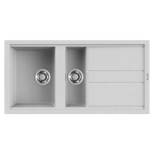 Elleci-Lavello-da-incasso-Best-475-Granitek-Grigio-Aluminium-LMB47579