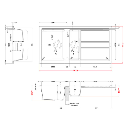 Elleci-Lavello-da-incasso-Best-475-Granitek-Grigio-Aluminium-LMB47579