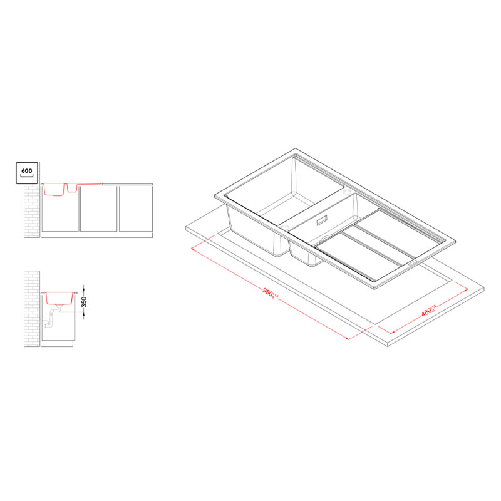 Elleci-Lavello-da-incasso-Best-475-Granitek-Grigio-Aluminium-LMB47579