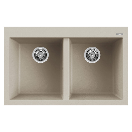 Elleci-Lavello-Incasso-2-vasche-79x50-Quadra-350-Keratek-Champagne-LKQ35095