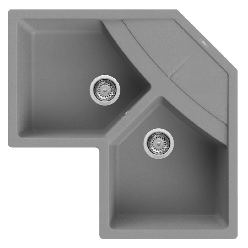 Elleci-Lavello-Angolare-da-incasso-Unico-Corner-Granitek-Grigio-Titanium-LMUCOR73