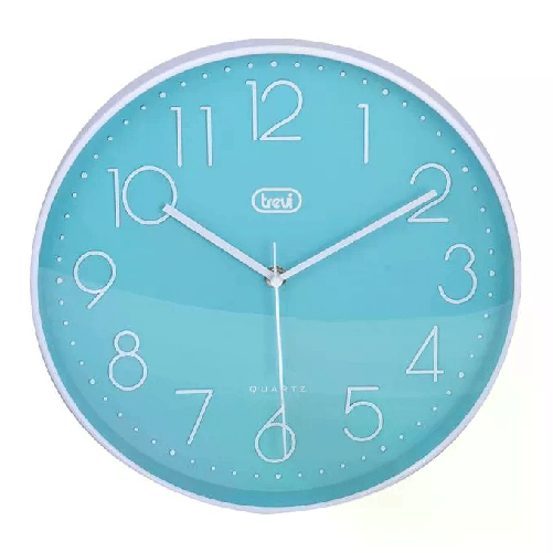 Trevi-OM-3508-S-Orologio-da-Parete-30cm-Movimento-Silenzioso-Numeri-in-Rilievo-Turchese