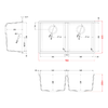 Elleci-Lavello-Incasso-2-vasche-76x435-Quadra-350-Sottotop-Keratek-Nero-Black-Assoluto-LKQ35086BSO