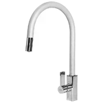Elleci Rain Plus MKKRAP96 Miscelatore monocomando con canna girevole e doccetta estraibile Keratek Bianco