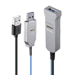 LINDY___ Lindy 43345 cavo USB 30 m USB 3.2 Gen 1 (3.1 Gen 1) USB A 2 x USB A Blu, Argento