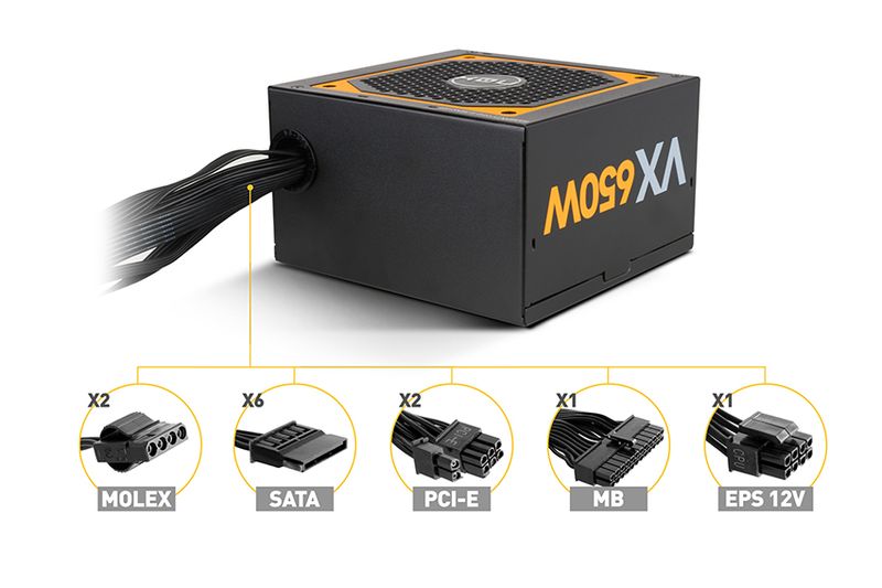 NOX-Urano-VX-650W-80-Plus-Bronze-Food-Fonte-650W-ATX-12V---PFC-attivo---PWM-silenzioso-120mm