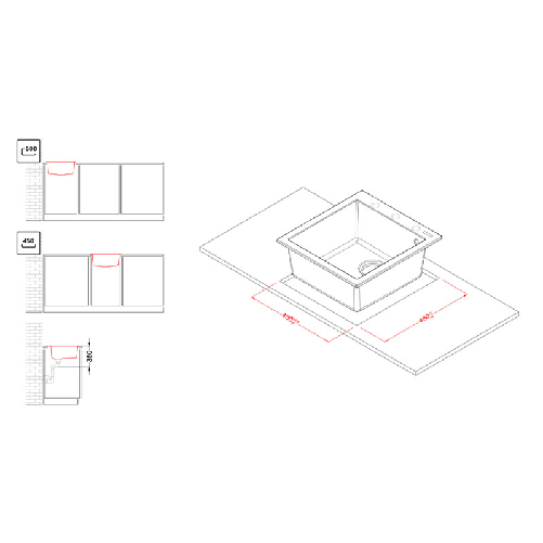 Elleci-Lavello-Incasso-1-vasca-47x50-Quadra-102-Granitek-Antracite-LGQ10259