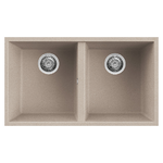 Elleci-Lavello-Incasso-2-vasche-76x435-Quadra-350-Sottotop-Granitek-Avena-LGQ35051BSO