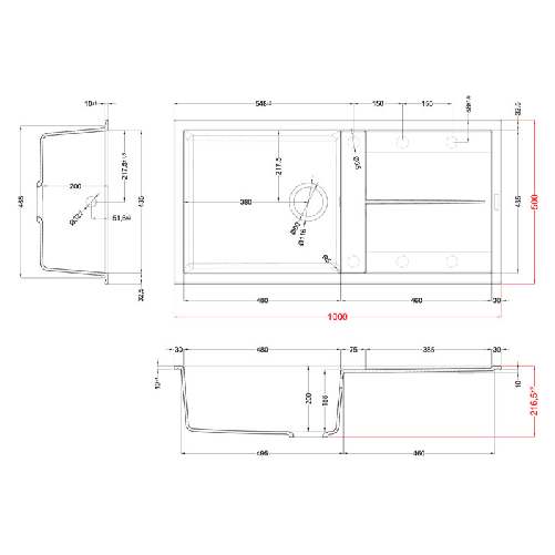 Elleci-Lavello-Incasso-1-vasca-100x50-Unico-480-Granitek-Grigio-Alumnium-LMU48079