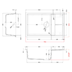 Elleci-Lavello-Incasso-1-vasca-78x50-Unico-310-Granitek-Grigio-Alumnium-LMU31079