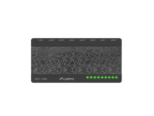Lanberg DSP1-1008 switch di rete Non gestito Gigabit Ethernet (10/100/1000) Nero, Grigio