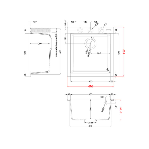 Elleci-Lavello-Incasso-1-vasca-47x50-Quadra-102-Keratek-Grigio-Dove-Grey-LKQ10293