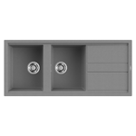 Elleci-Lavello-Incasso-2-vasche-116x51-Best-500-Granitek-Grigio-Titanium-LMB50073