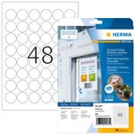 HERMA Special - Outdoor self-adhesive removable matte film labels - weiÃ - 30 mm rund 960 Etikett(en) (20 Bogen x 48