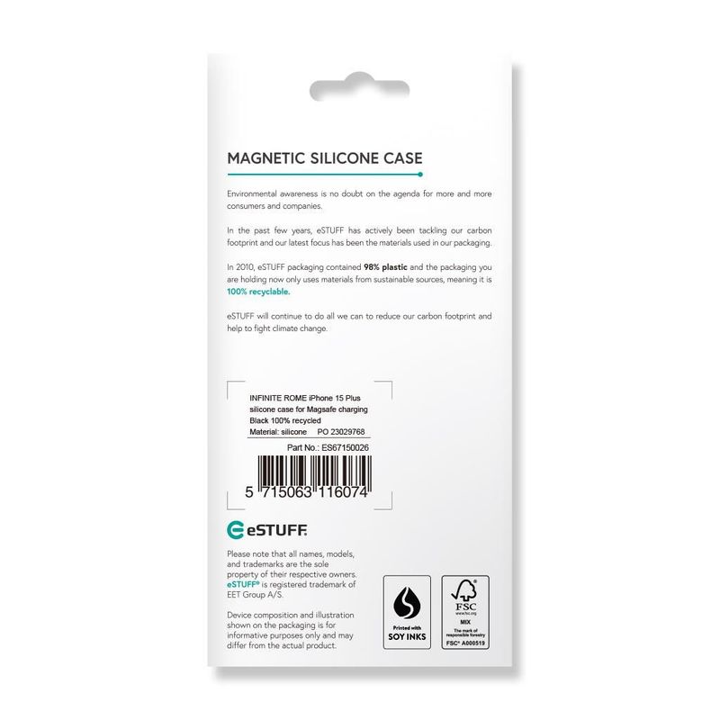 eSTUFF-ES67150026-custodia-per-cellulare-17-cm--6.7--Cover-Nero--Cover-for-INFINITE-ROME-iPhone-15-Plus---Black-Magnetic