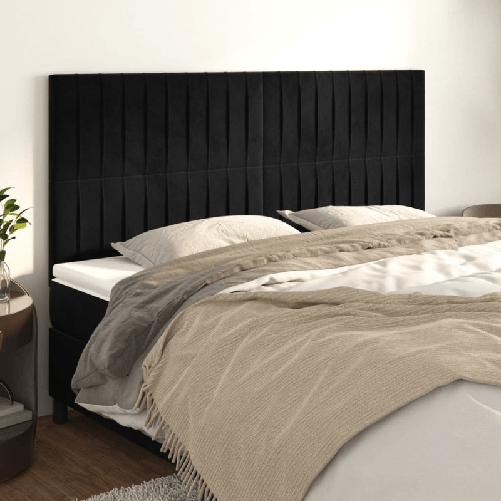 VidaXL Testiere 4 pz Nere 100x5x78/88 cm in Velluto