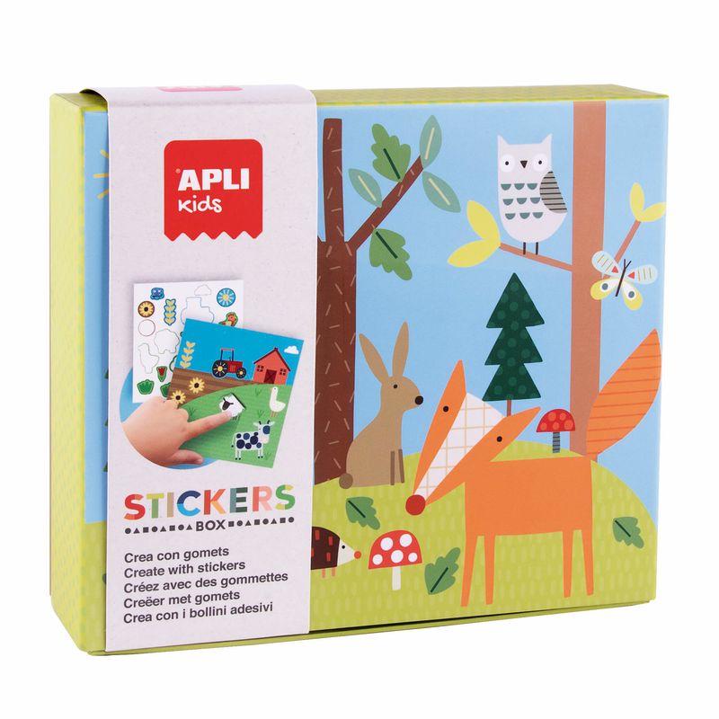 Apli-Gomets-Forest-Game---8-fogli-illustrati-di-200-g---Gomets-Revivibles-geometrici-in-diversi-colori---Guida-del-libro