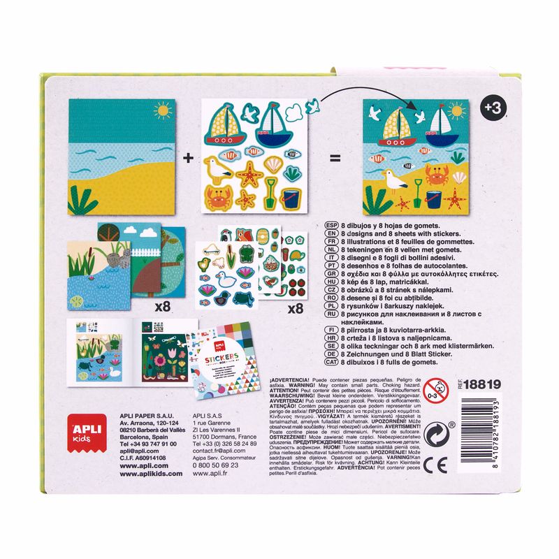 Apli-Gomets-Forest-Game---8-fogli-illustrati-di-200-g---Gomets-Revivibles-geometrici-in-diversi-colori---Guida-del-libro