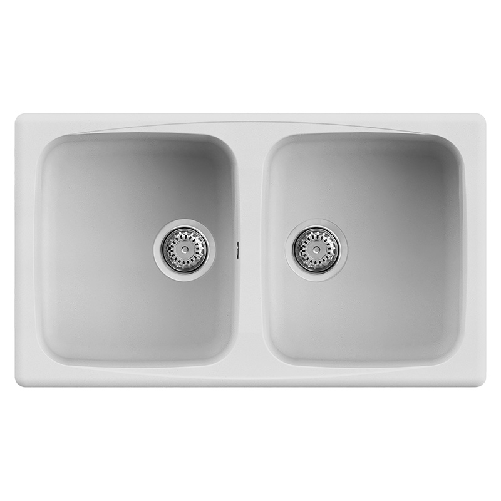 Elleci-Lavello-Incasso-2-vasche-86x50-Master-450-Granitek-Bianco-LGM45068