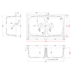 Elleci-Lavello-Incasso-2-vasche-86x50-Master-450-Granitek-Bianco-LGM45068
