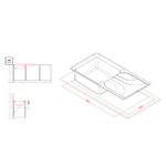 Elleci-Lavello-Incasso-1-vasca-100x50-Ego-480-Granitek-Bianco-LGE48068