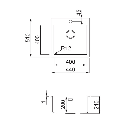 Elleci-Lavello-Incasso-1-vasca-44x51-Compass-400-Satinata-Inox-LIM400SAC