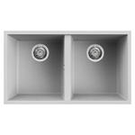 Elleci Lavello Incasso 2 vasche 76x43,5 Quadra 350 Sottotop Granitek Grigio Aluminium LMQ35079BSO