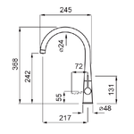 Elleci-Rubinetto-Miscelatore-Cucina-Athena-Granitek-Grigio-Aluminium-MMKATH79