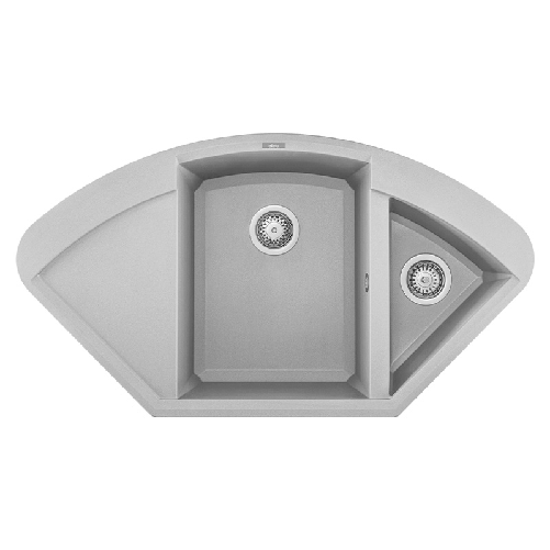 Elleci-Lavello-da-incasso-Easy-CORNER-Granitek-Grigio-Aluminium-LMYCOR79