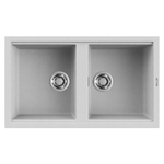 Elleci Lavello Incasso 2 vasche 86x51 Best 450 Granitek Grigio Aluminium LMB45079