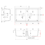 Elleci-Lavello-Incasso-2-vasche-86x51-Best-450-Granitek-Grigio-Aluminium-LMB45079