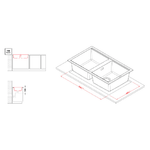 Elleci-Lavello-Incasso-2-vasche-86x51-Best-450-Granitek-Grigio-Aluminium-LMB45079