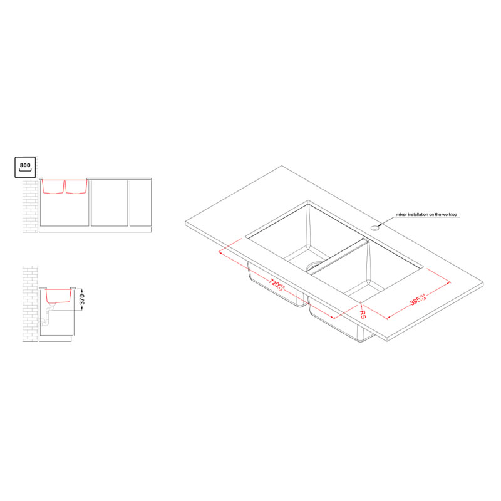 Elleci-Lavello-Incasso-2-vasche-76x435-Quadra-350-Sottotop-Granitek-Espresso-Marrone-LGQ35078BSO