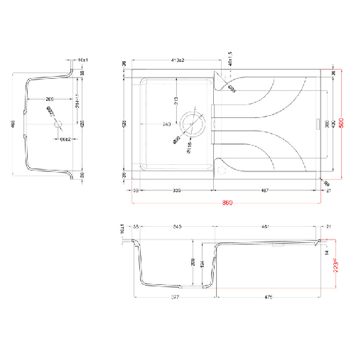 Elleci-Lavello-Incasso-1-vasca-86x50-Ego-400-Granitek-Grigio-Cemento-LGE40048
