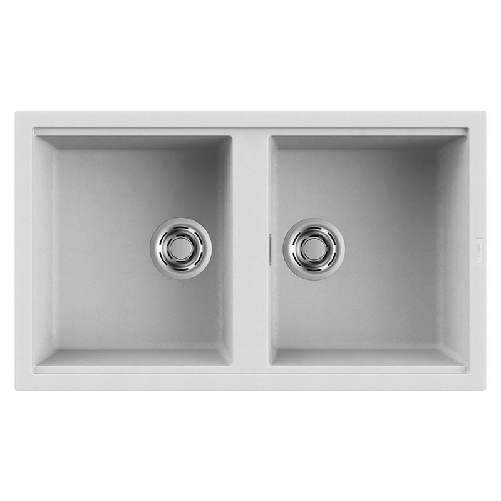 Elleci-Lavello-Incasso-2-vasche-86x51-Best-450-Granitek-Bianco-LGB45068