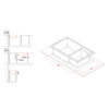 Elleci-Lavello-Incasso-2-vasche-815x50-Quadra-440-Granitek-Avena-LGQ44051