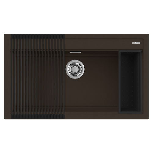Elleci-Lavello-Incasso-1-vasca-86x51-Best-360-Bundle-Granitek-Espresso-Marrone-LGB36078K2