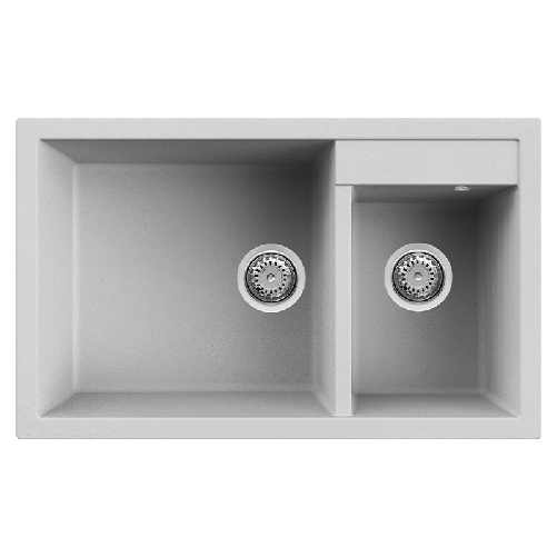 Elleci-Lavello-Incasso-2-vasche-815x50-Quadra-440-Granitek-Grigio-Aluminium-LMQ44079