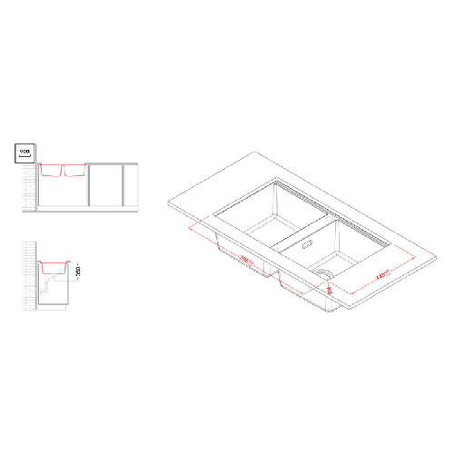 Elleci-Lavello-Incasso-2-vasche-836x488-Best-450-Sottotop-Granitek-Grigio-Aluminium-LMB45079BSO