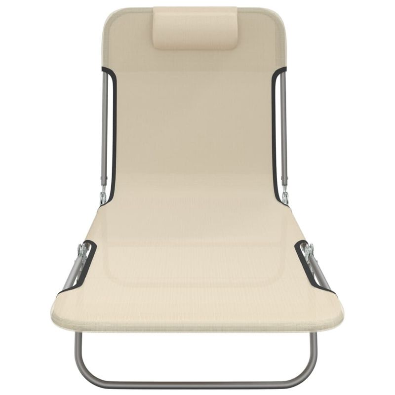 vidaXL-Lettini-Prendisole-2-pz-Crema-in-Textilene-e-Acciaio