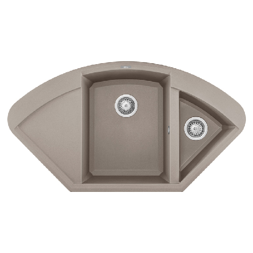 Elleci-Lavello-da-incasso-Easy-CORNER-Granitek-Grigio-Tortora-LGYCOR43