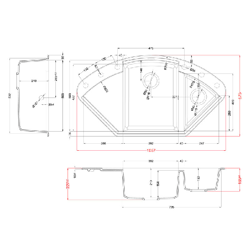Elleci-Lavello-da-incasso-Easy-CORNER-Granitek-Grigio-Tortora-LGYCOR43