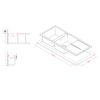 Elleci-Lavello-Incasso-2-vasche-116x50-Unico-500-Granitek-Bianco-Antico-LGU50062