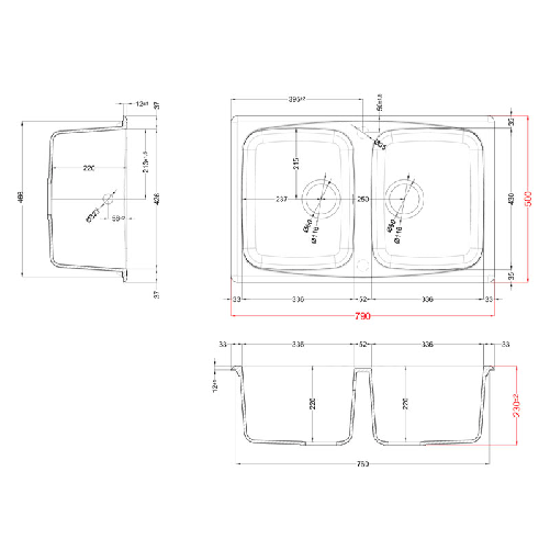Elleci-Lavello-Incasso-2-vasche-79x50-Master-350-Granitek-Bianco-Antico-LGM35062