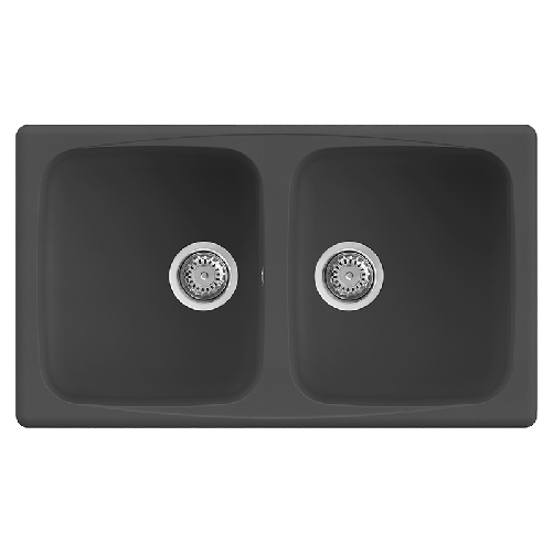 Elleci-Lavello-Incasso-2-vasche-86x50-Master-450-Granitek-Antracite-LGM45059