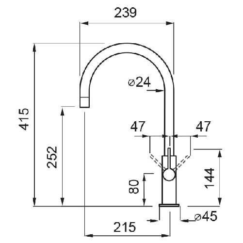 Elleci-Rubinetto-Miscelatore-Cucina-Volta-Granitek-Bianco-MGKVTA68