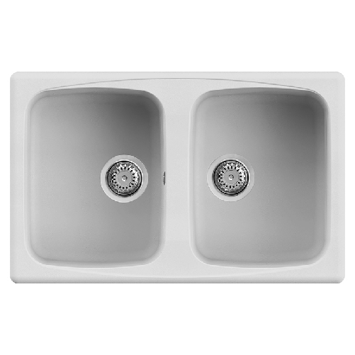 Elleci-Lavello-Incasso-2-vasche-79x50-Master-350-Granitek-Bianco-LGM35068