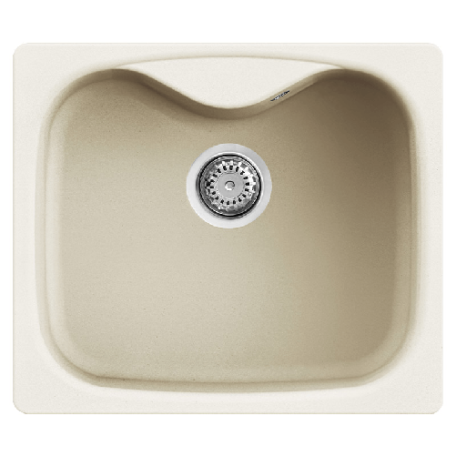 Elleci-Lavello-Incasso-1-vasca-58x50-Fox-200-Granitek-Bianco-Antico-LGF20062